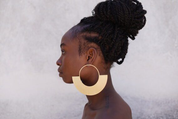 Oversized African Earrings Half Done 02
