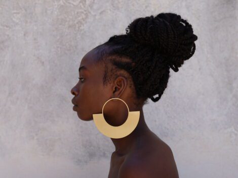Oversized African Earrings Half Done 01